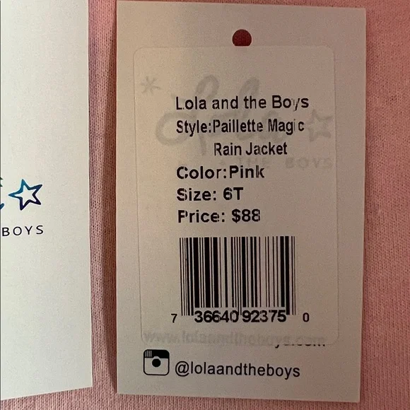 ❤️Lola + the Boys Pink Magic Raincoat NWOT - Picture 6 of 6